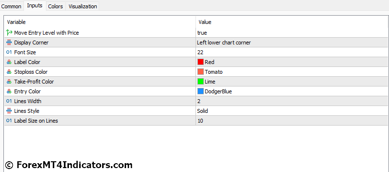 Risk Reward MT5 Indicator 3 Risk Reward MT5 Indicator Settings