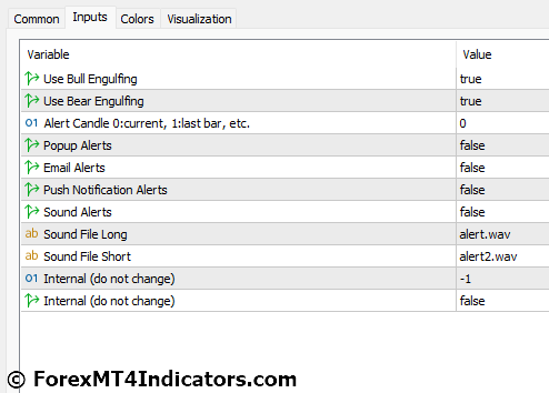 JF Engulfing MT5 Indicator 5 JF Engulfing MT5 Indicator Settings