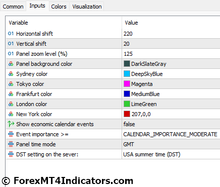 Forex Market Hours GMT MT5 Indicator 3 Forex Market Hours GMT MT5 Indicator Settings