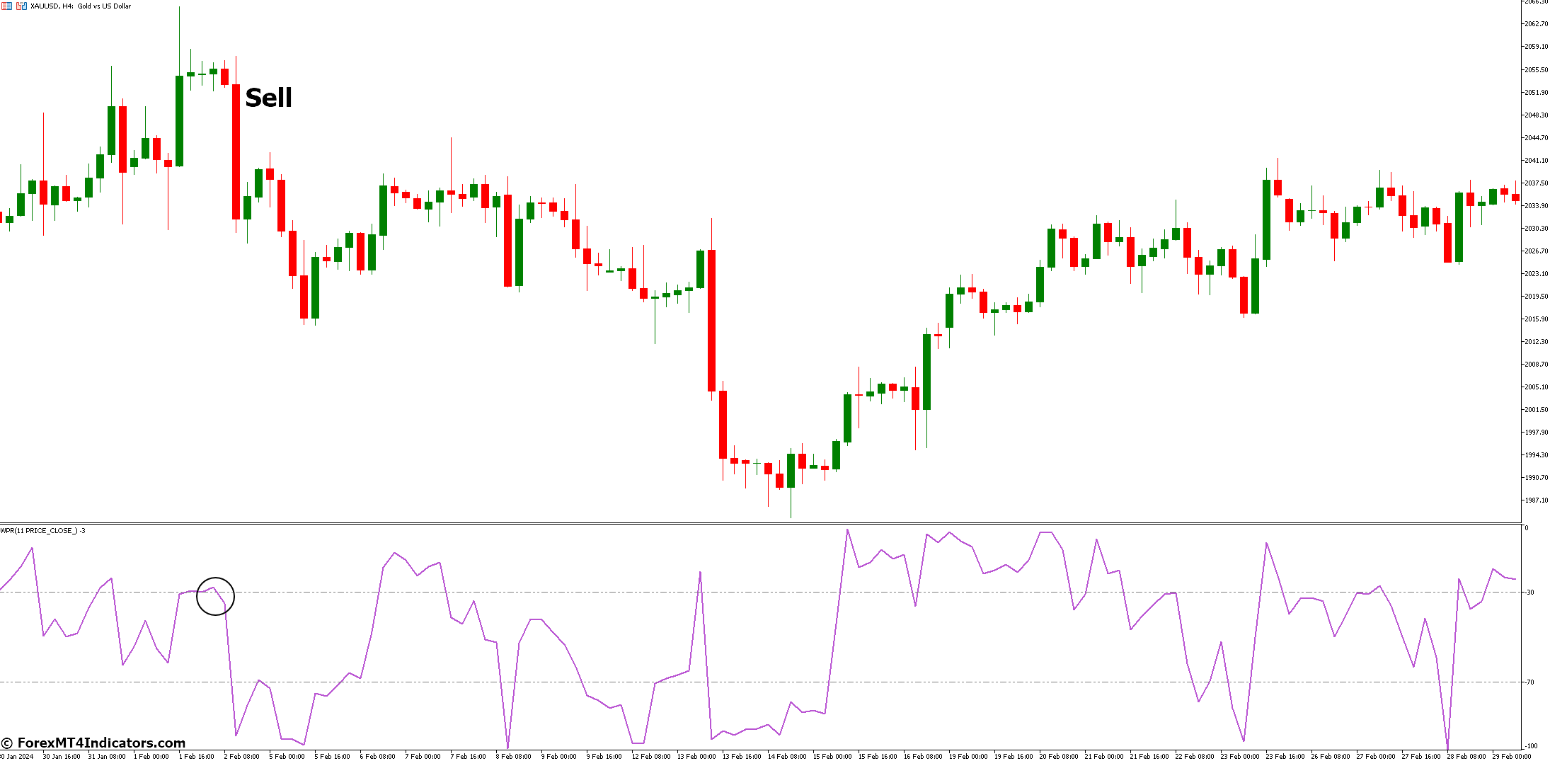 WPR Forex MT5 Indicator 3 How to Trade with WPR Forex Indicator - Sell Entry