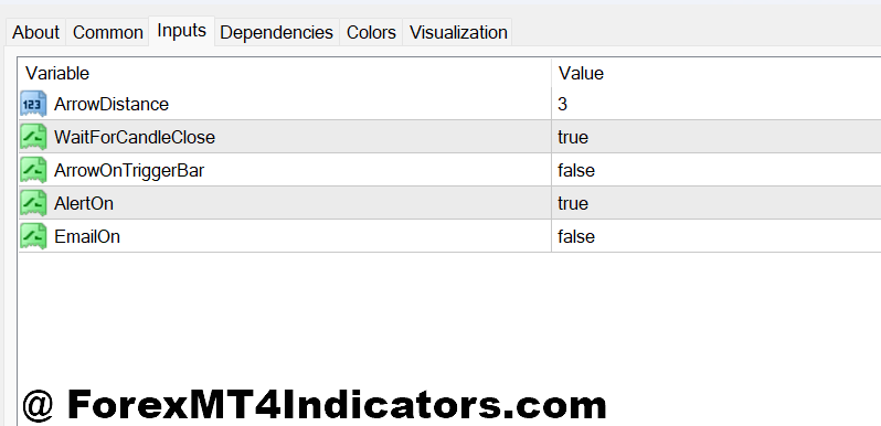 No Repaint Arrow Indicator MT4 2 No Repaint Arrow Indicator MT4 Settings and Customization