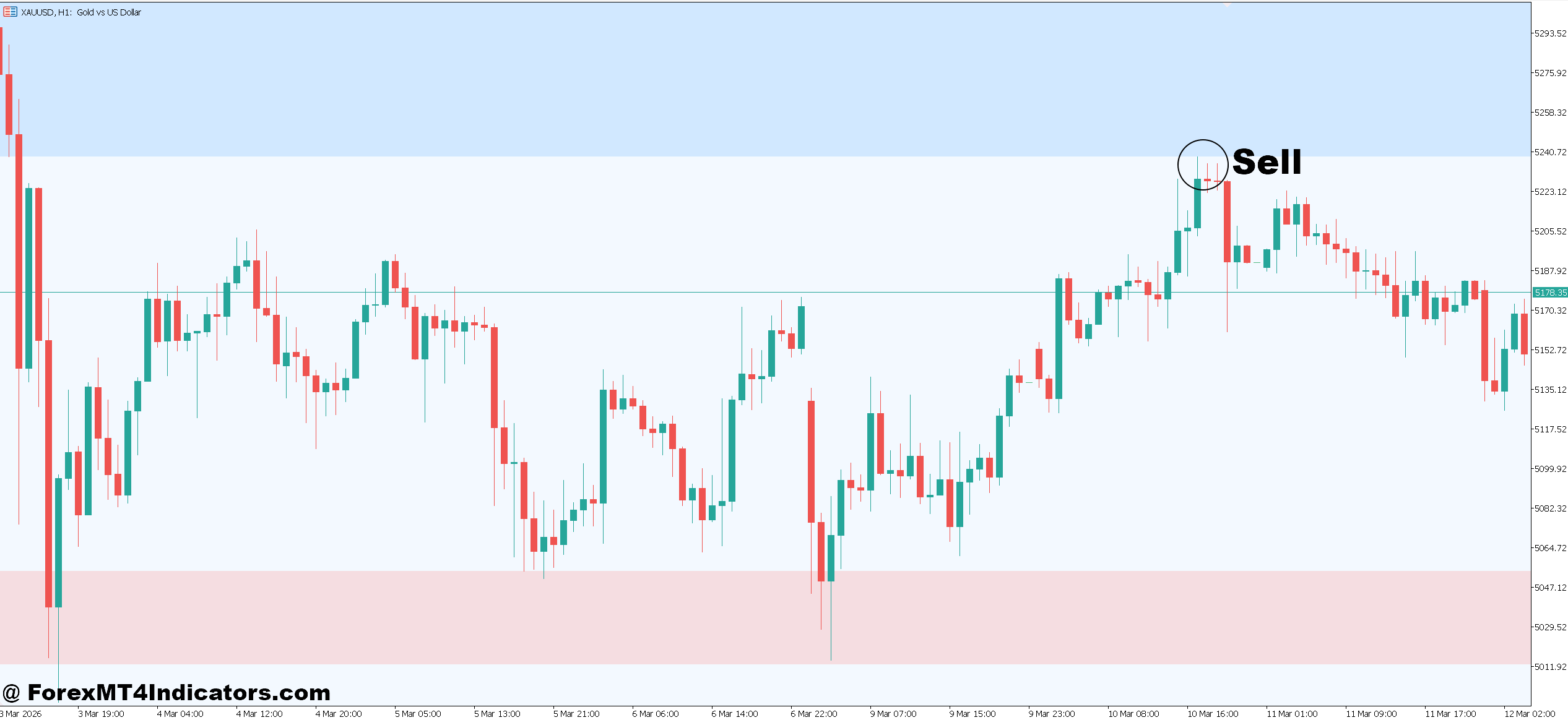 Forex Market Sentiment Indicator MT5 4 How to Trade with Forex Market Sentiment Indicator MT5 - Sell Entry