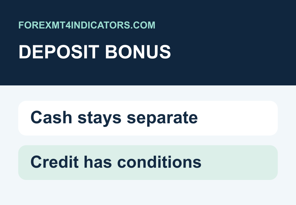 Deposit bonus education: deposited cash stays separate from restricted credit