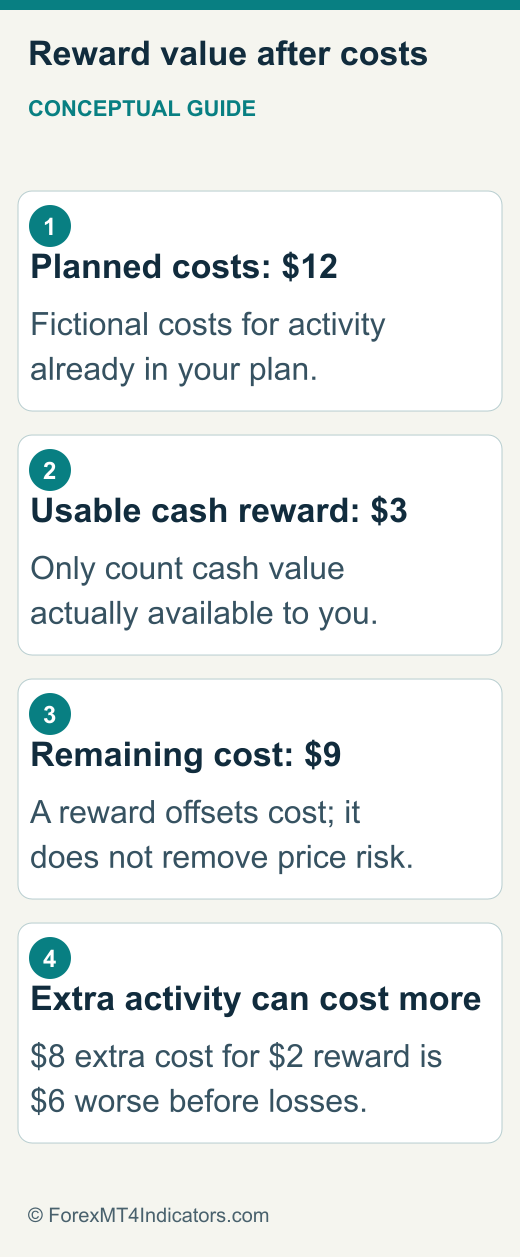 Reward value compared with trading cost and restrictions