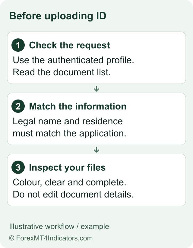 FBS Verification: Documents, Upload Steps and Rejections 1 Illustrative verification preparation. Follow the exact current request in your FBS profile.