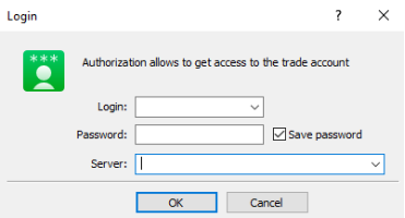 FBS MT5: Download, Login and Setup Guide 3 Blank MetaTrader 5 account authorization dialog