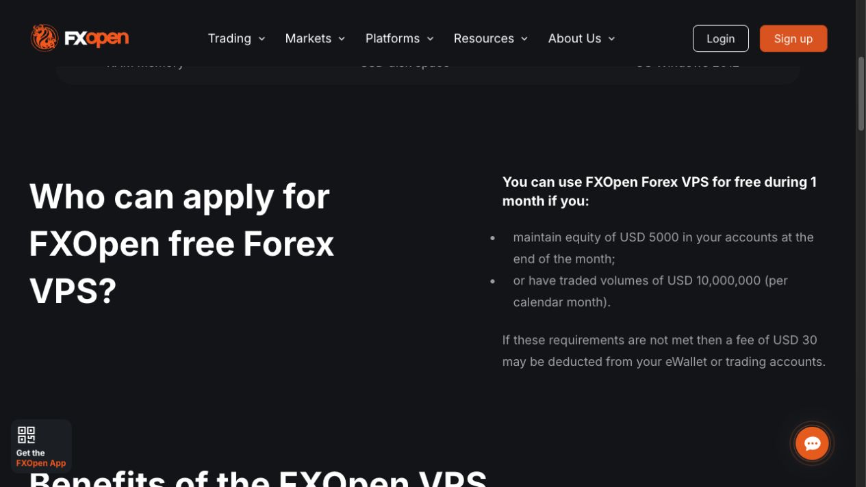 FXOpen VPS: Eligibility, Platform Setup and Cost Conditions 1 FXOpen international VPS equity or volume qualification and possible fee