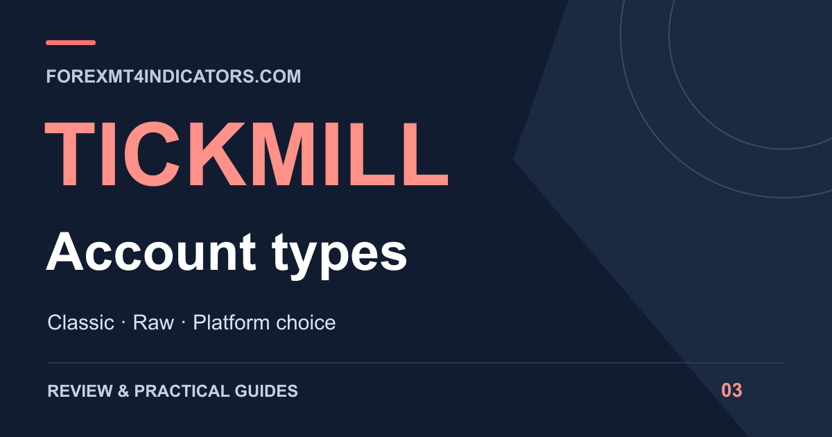 Tickmill Account types guide cover