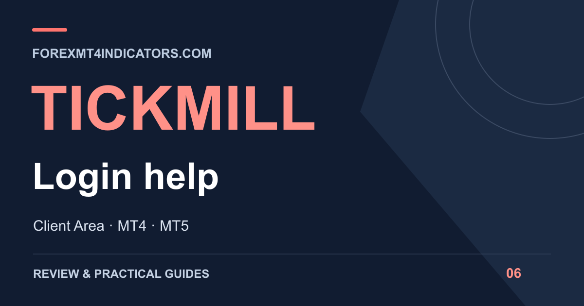 Tickmill Login help guide cover