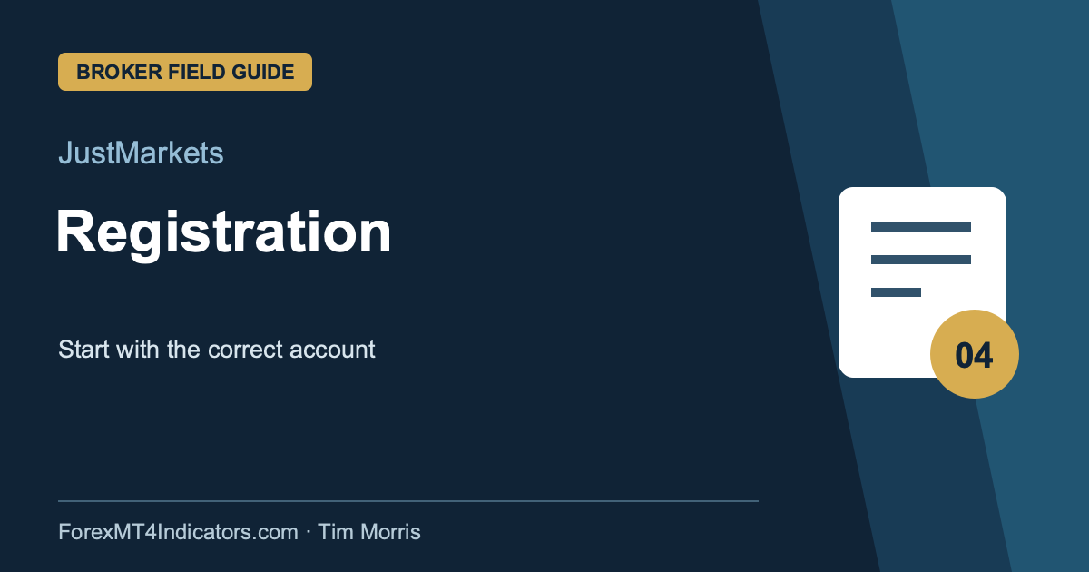 JustMarkets Registration guide