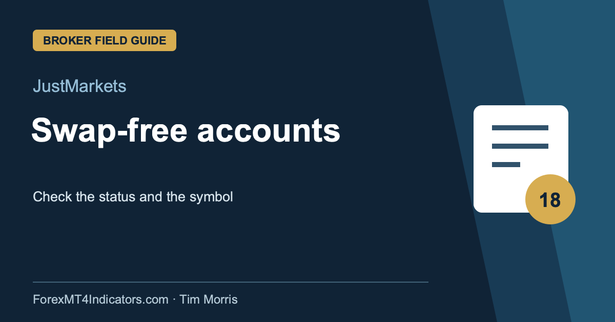 JustMarkets Swap-free accounts guide