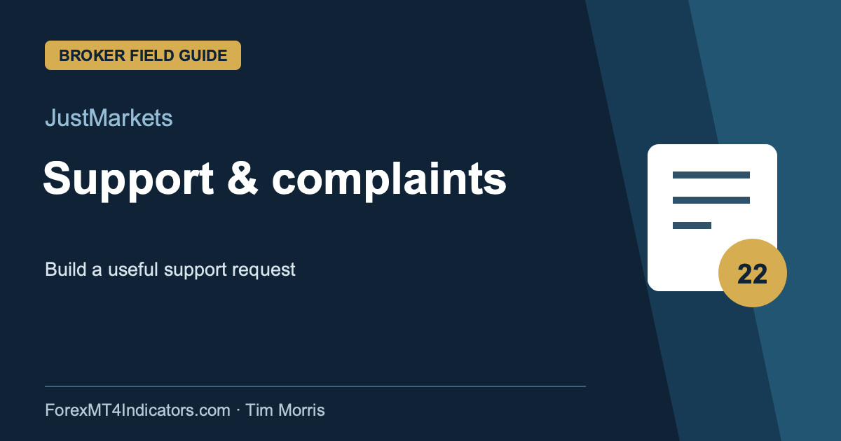 JustMarkets Support & complaints guide