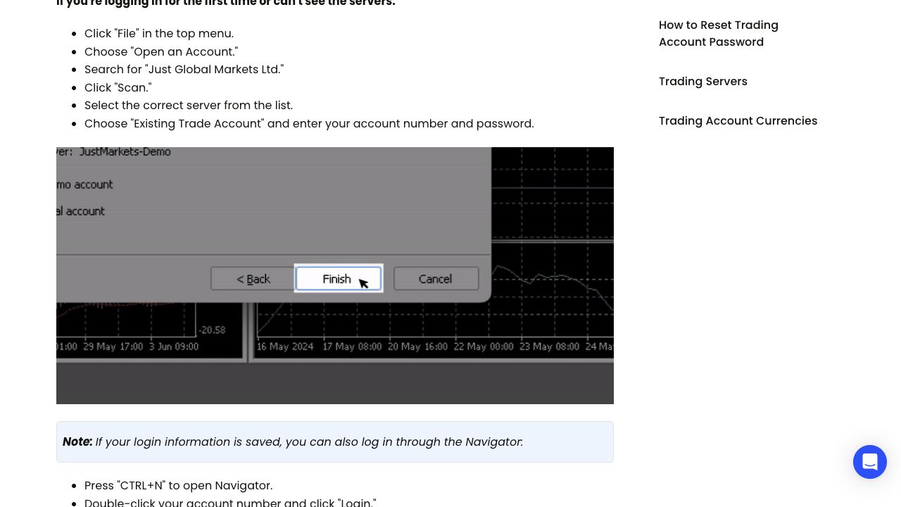 Provider help illustration of a MetaTrader login window